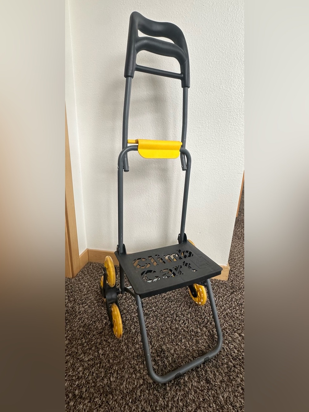 BulbHead Climb Cart, a specialized folding hand truck and stair-climbing DOLLY